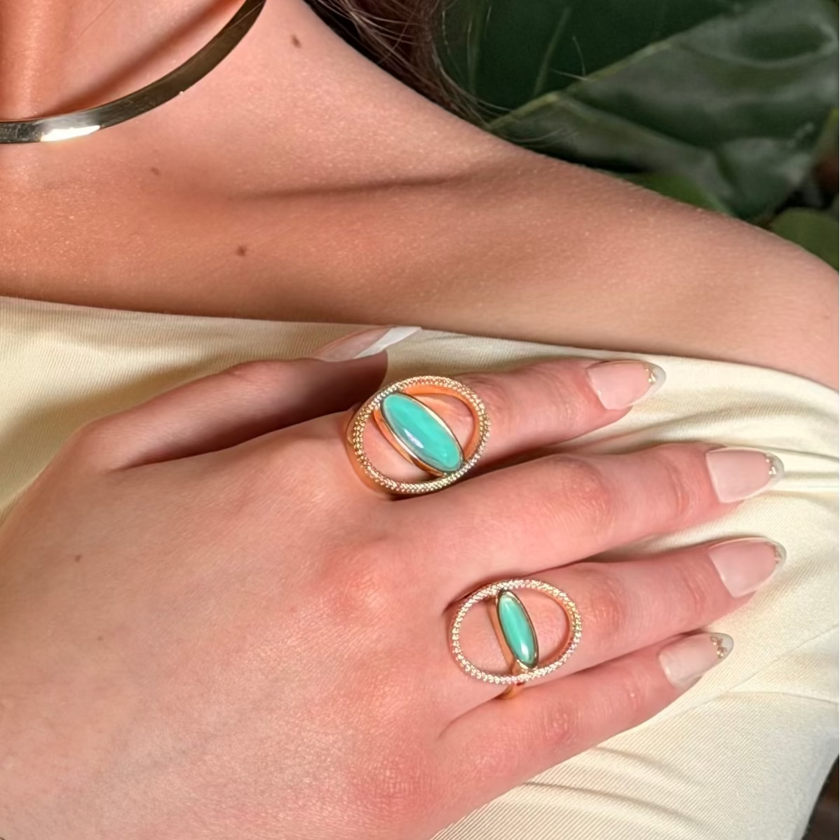 AQUAMARINE MADISON AVENUE SMALL RING | GOLD PLATED | NYFW | BRAINSTORM JEWELRY