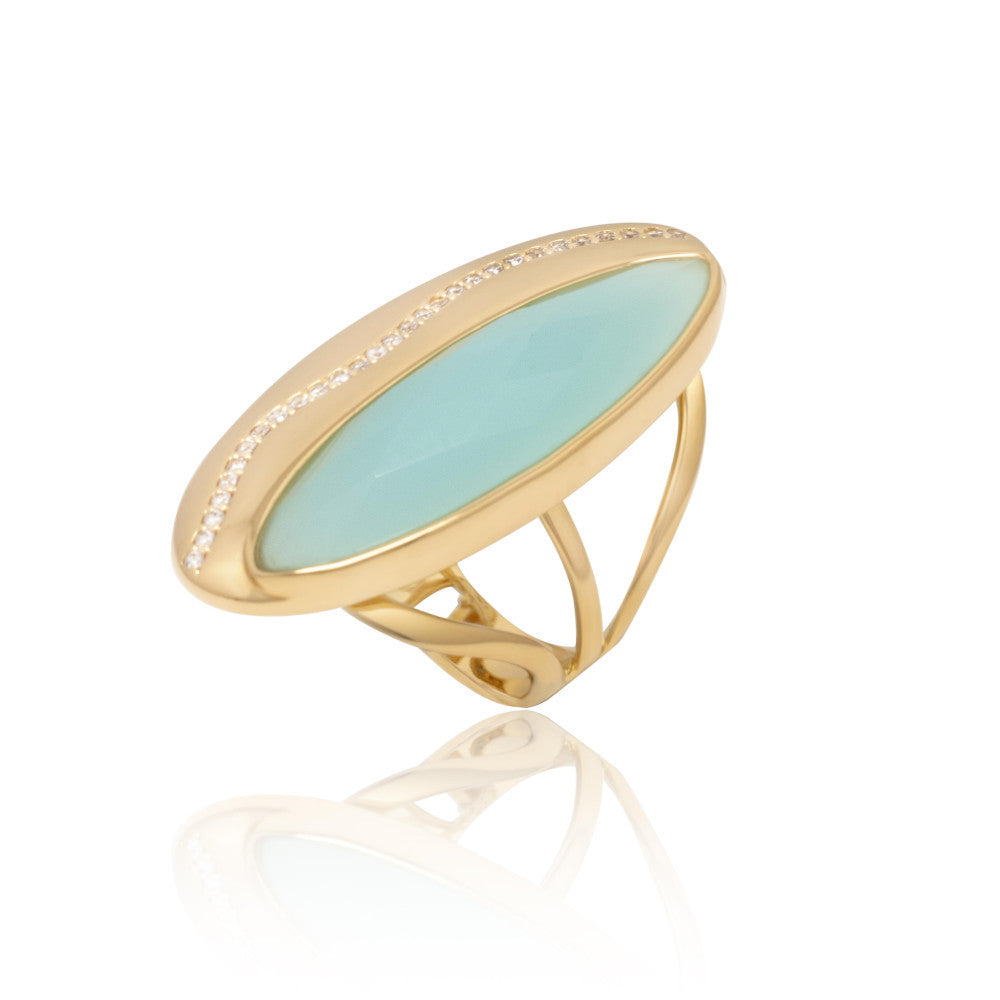 RING - GOLD PLATED - IT'S MARINE WATER