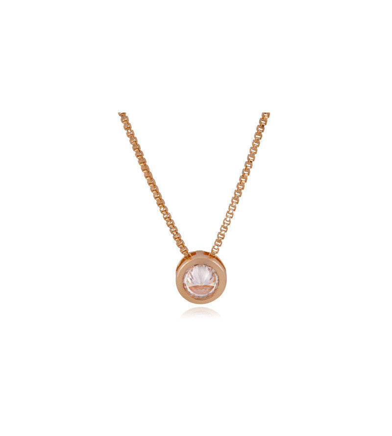 NECKLACE - GOLD PLATED - INVERTED ZIRCONIA