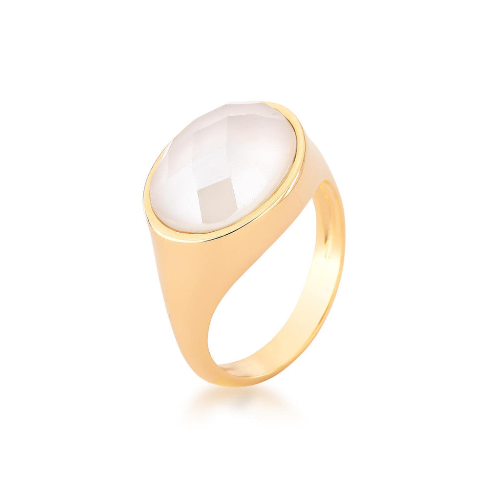 SNOW QUEEN RING - PEARLIZED ARAGONITE