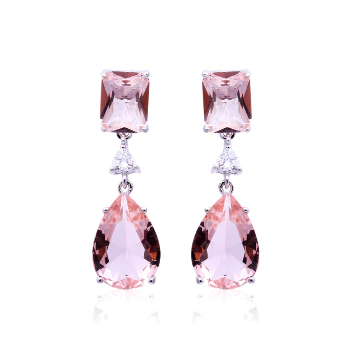 CRYSTAL MORGANITE VICTORIA EARRING