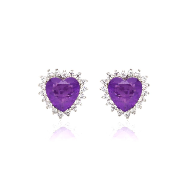 AMETHYST HEART ELIZABETH EARRING