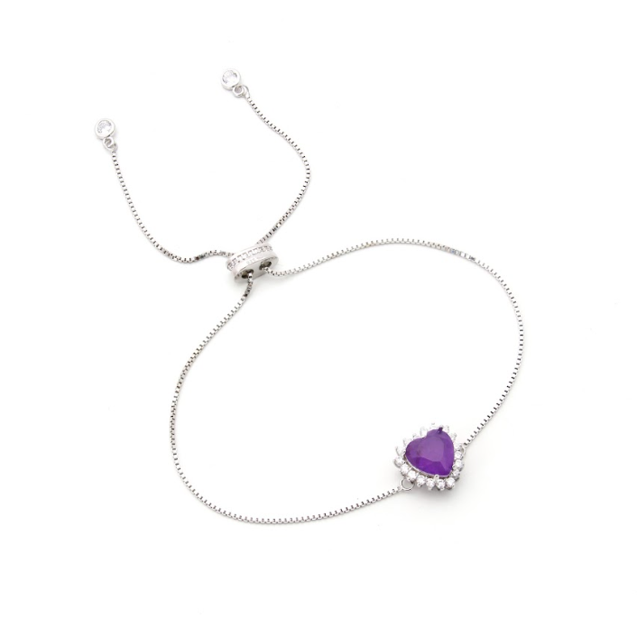 AMETHYST HEART ELIZABETH BRACELET