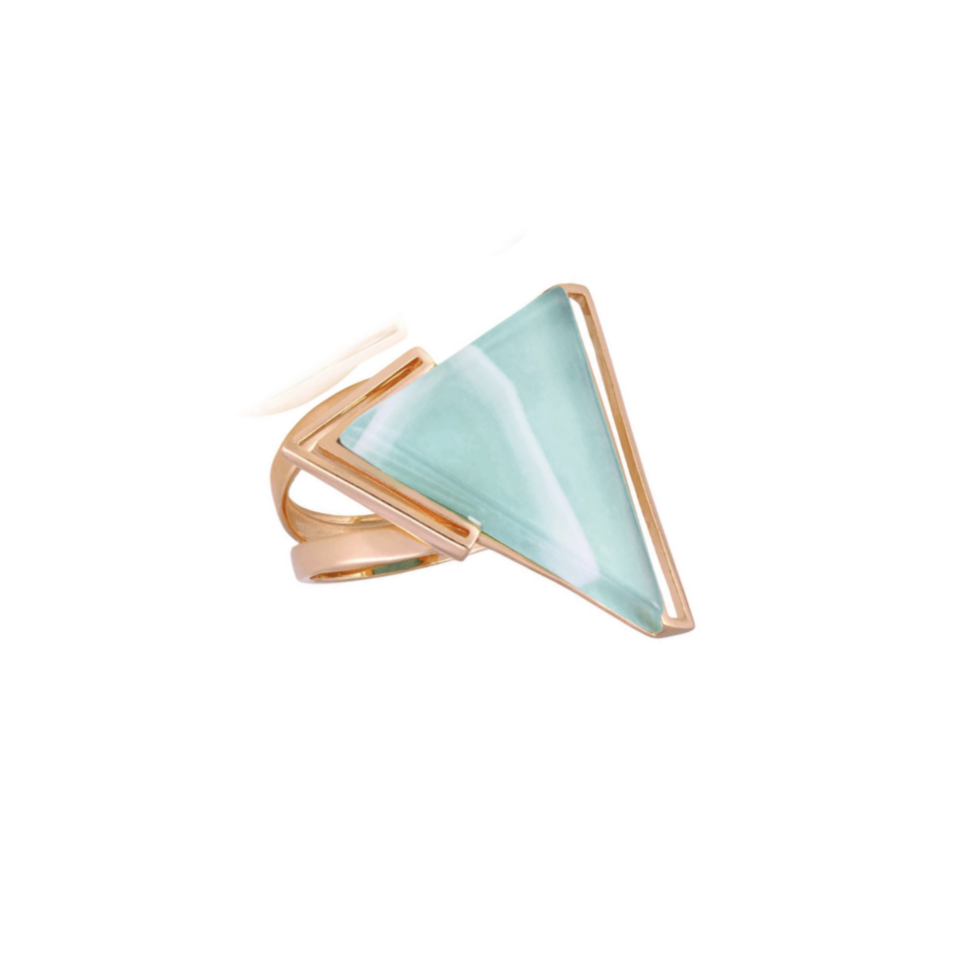 BLUE AGATE SCINTILLA RING | GOLD PLATED | NEW RADIANT RANGE | BRAINSTORM JEWELRY
