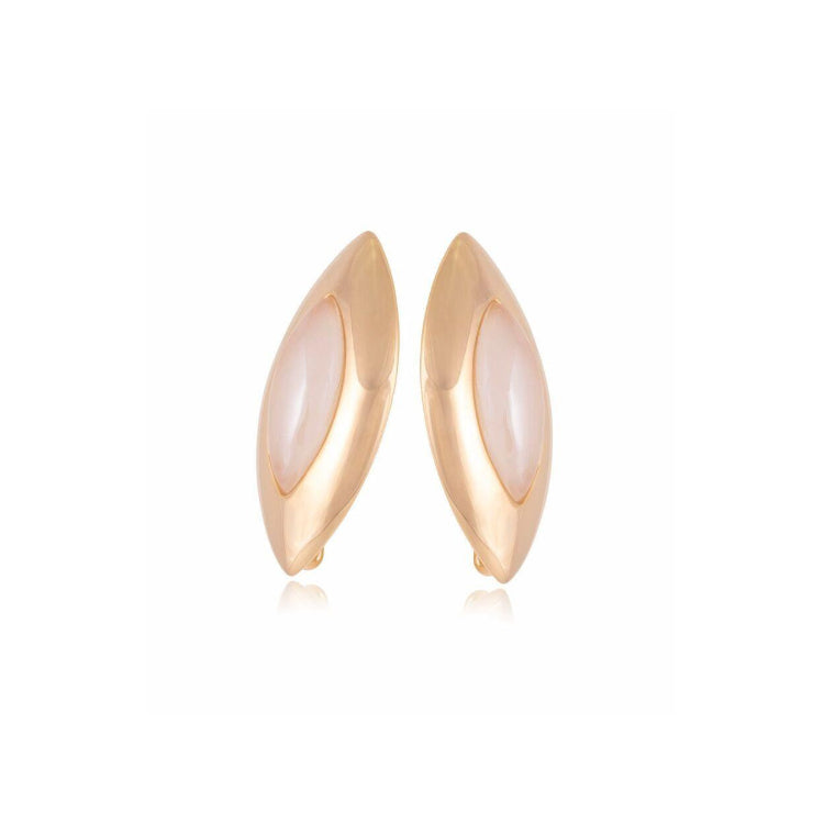 MILKY QUARTZ DROP EARRING - GOLD PLATED