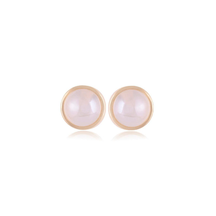 PEARLISH WHITE AGATE EARRING - GOLD PLATED