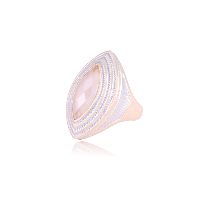 PEARLIZED MILKY QUARTZ RING - GOLD PLATED