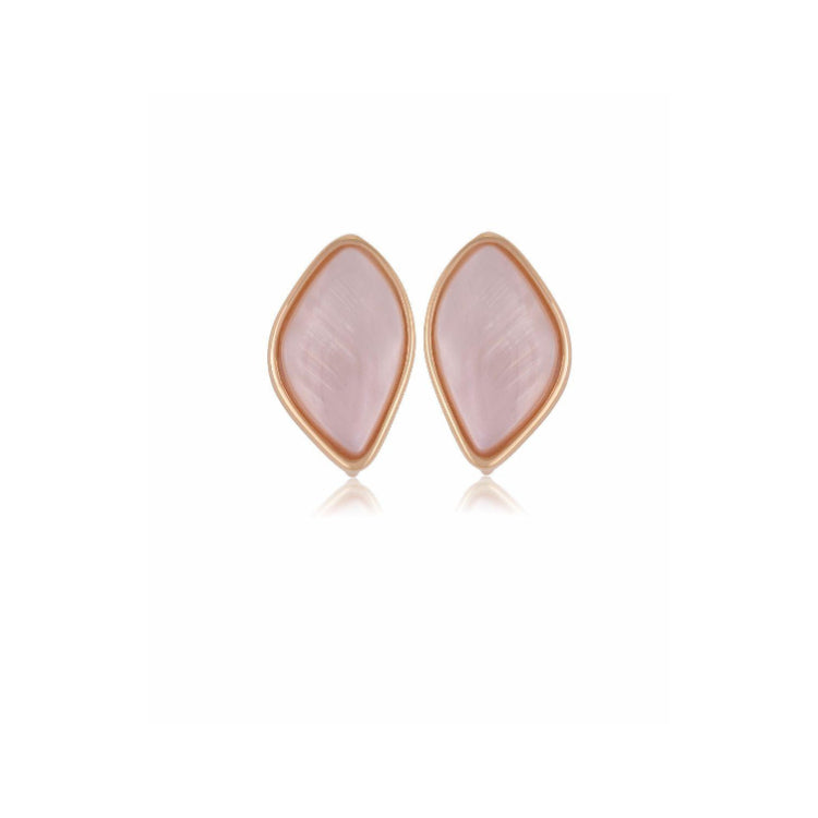 PINK MOTHER OF PEARL EARRING - GOLD PLATED  | BRAINSTORM JEWELRY