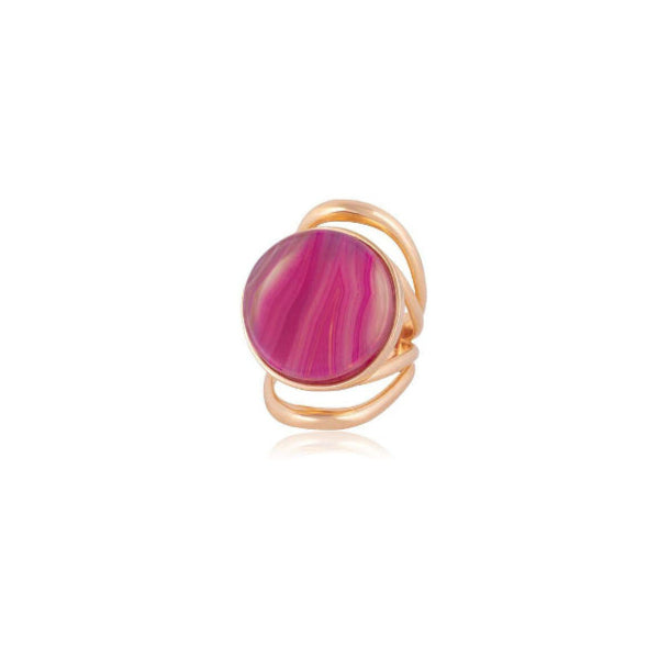 PINK AGATE MARQUESA RING | GOLD PLATED | OPULENCE | BRAINSTORM JEWELRY - Brainstorm Jewelry