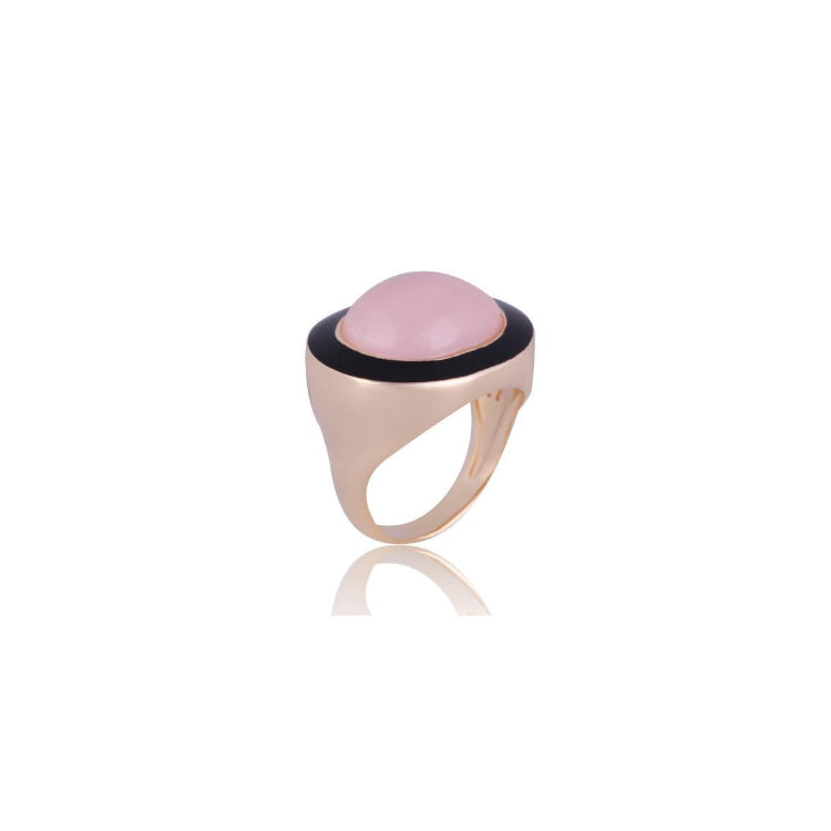 RING - GOLD PLATED - PINK QUARTZ STONE