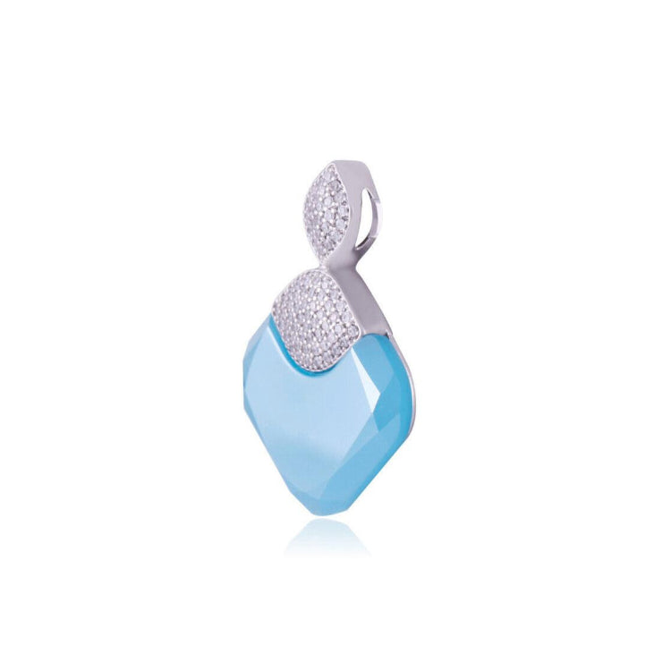 PENDANT - WHITE GOLD - IT'S BLUE CRISTAL