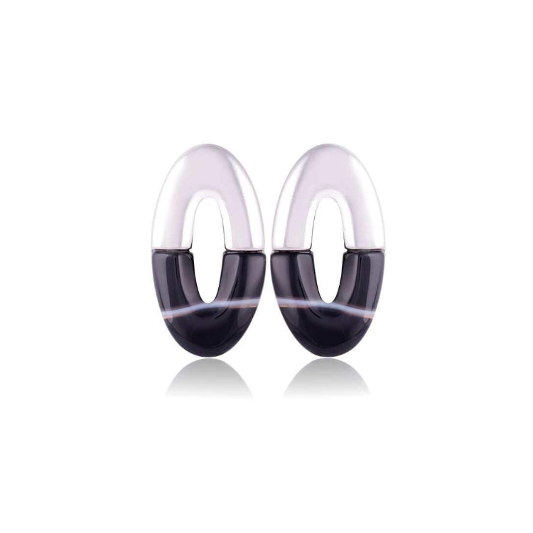 BLACK AGATE - EARRING - Bianco/RH Veneer