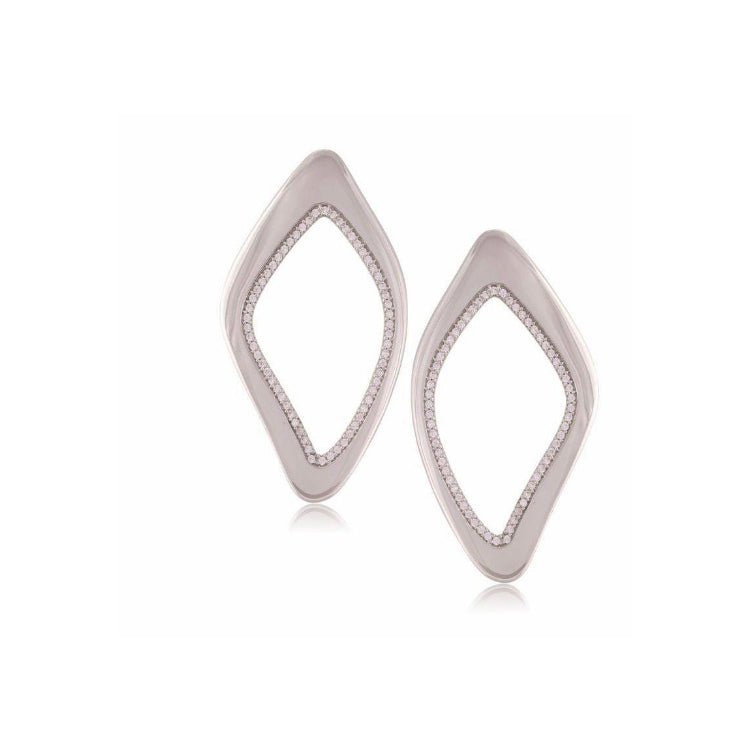 GRAND CENTRAL EARRING - WHITE GOLD PLATED