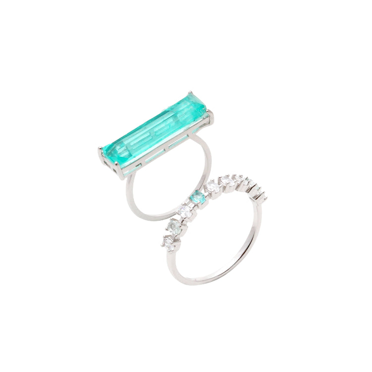 DOUBLE TOURMALINE AND CRYSTAL PARAIBA LORRAYNE RING