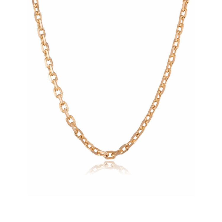 CHUNKY BOX CHAIN NECKLACE - GOLD-PLATED - 45 cm