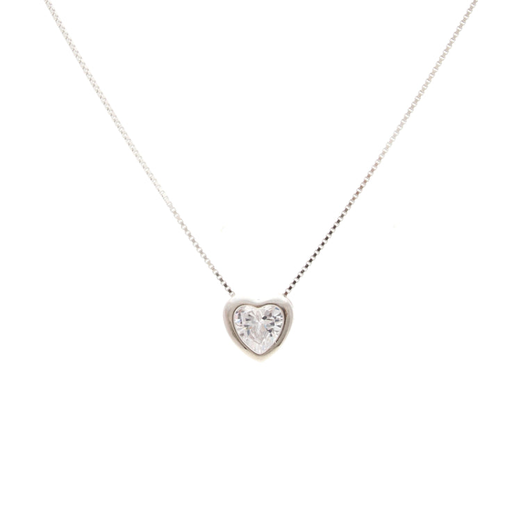 ZIRCONIA MEDIUM HEART MADISON NECKLACE