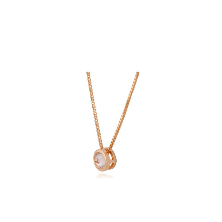 NECKLACE - GOLD PLATED - INVERTED ZIRCONIA