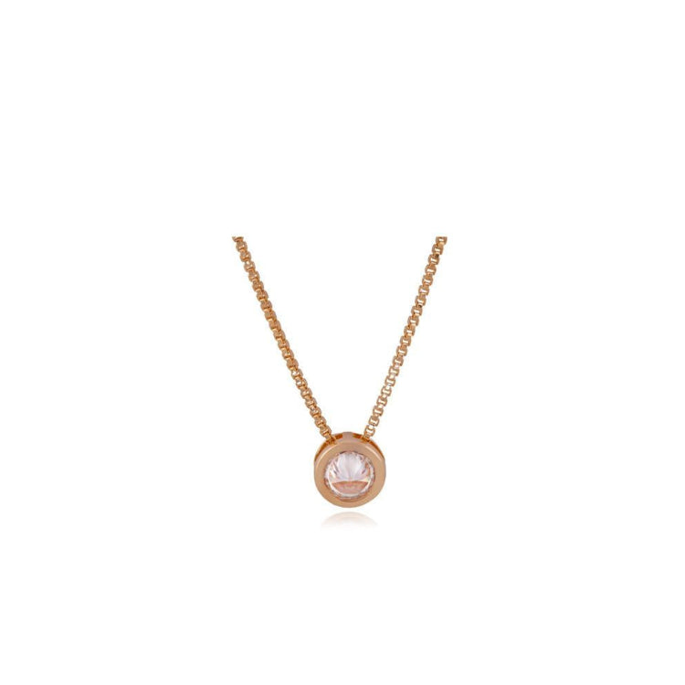 NECKLACE - GOLD PLATED - INVERTED ZIRCONIA