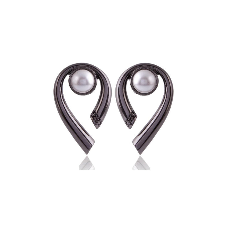 PEARL - EARRING - BLACK METALLIZATION