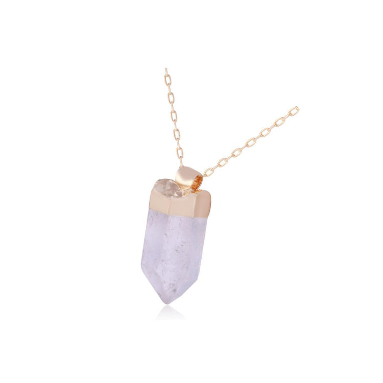 ROUGH CRYSTAL STONE NECKLACE - GOLD PLATED