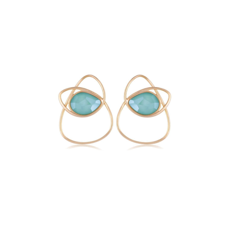 AQUAMARINE QUARTZ EARRING - GOLD PLATED  | BRAINSTORM JEWELRY