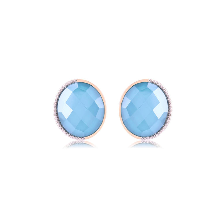 ACQUA QUARTZ STONE EARRING - GOLD PLATED