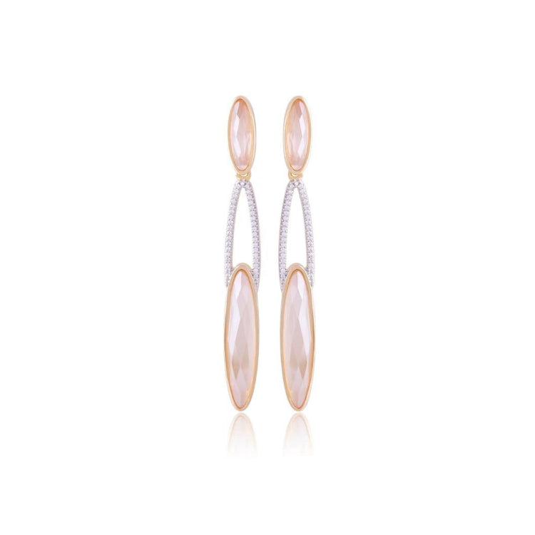 PEARLIZED MILKY QUARTZ EARRING