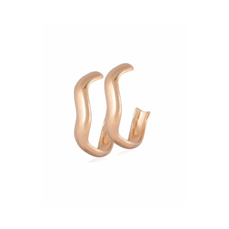 HOOP WAVES EARRINGS - 18K GOLD-PLATED