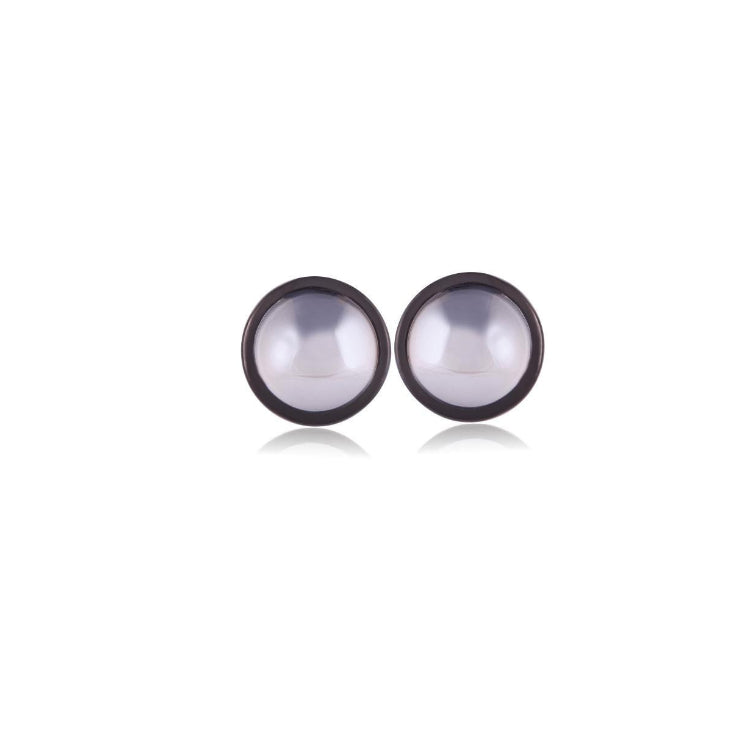 MILKY QUARTZ EARRING - BLACK RHODIUM