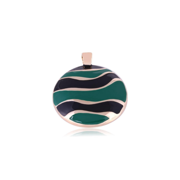 PENDANT - GOLD PLATED - GREEN AND BLACK ENAMEL