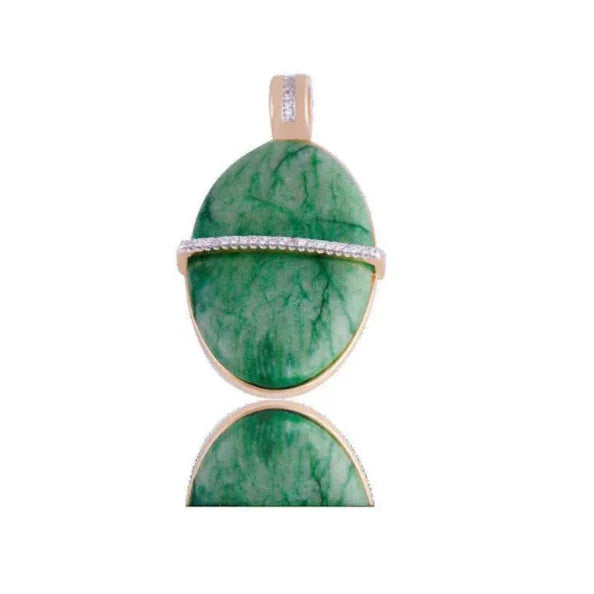 GREEN FELDSPAR CRIMSON EMBER PENDANT | GOLD PLATED | ECLIPSE | BRAINSTORM JEWELRY - Brainstorm Jewelry