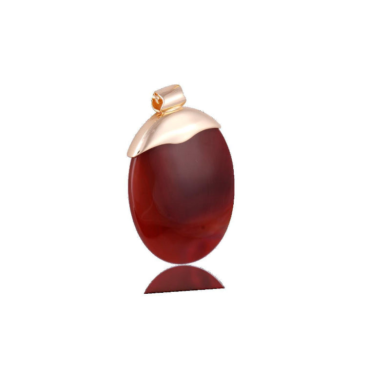 RED AGATE PENDANT - GOLD PLATED