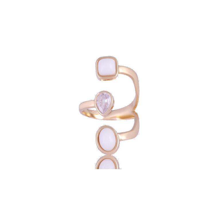 PORCELAIN STONE RING - GOLD PLATED