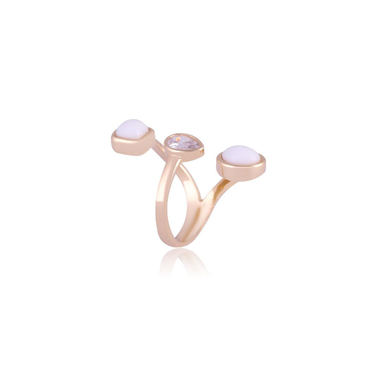 PORCELAIN STONE RING - GOLD PLATED