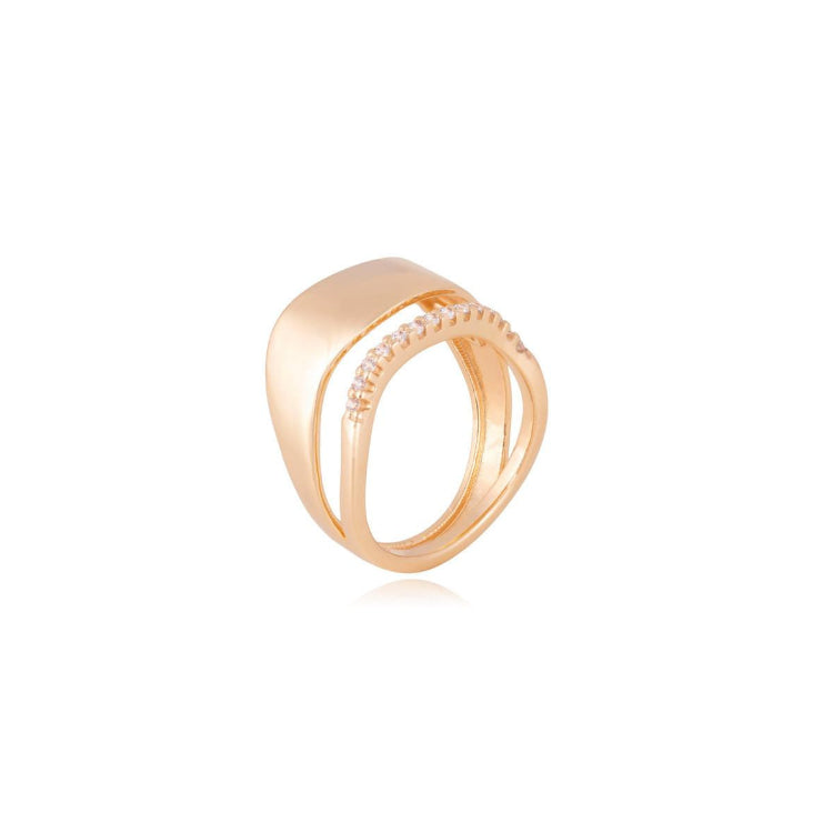 ZIRCONIA RING - GOLD PLATED