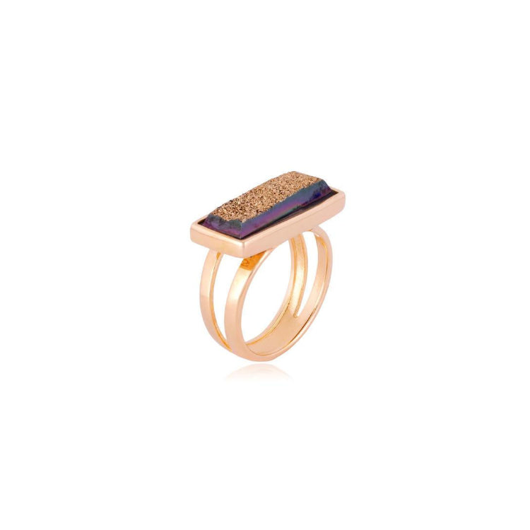 GOLD DRUSE RING - GOLD PLATED