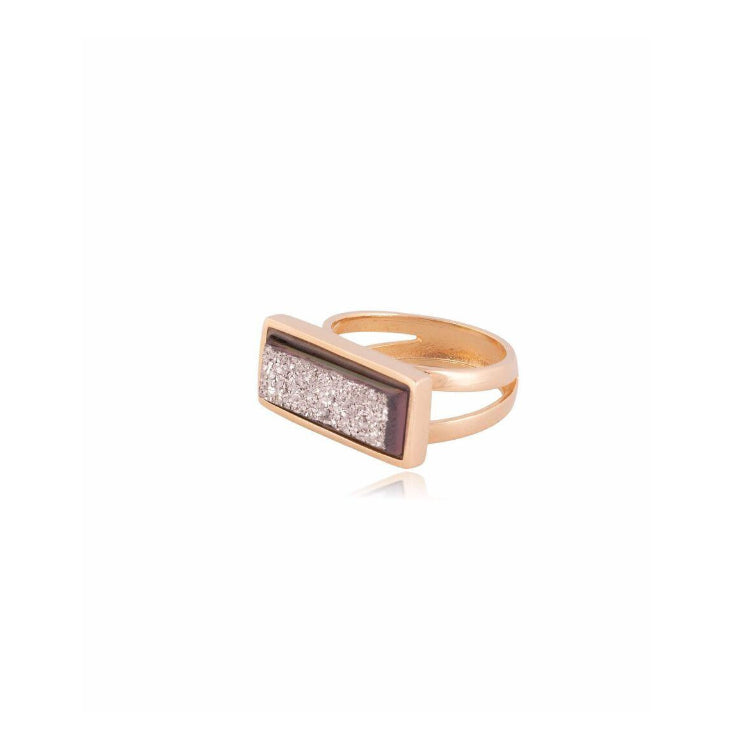 PLATINUM DRUSE RING - GOLD PLATED