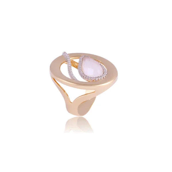 MILKY QUARTZ SERENITY RING | GOLD PLATED | NEW RADIANT RANGE | BRAINSTORM JEWELRY - Brainstorm Jewelry