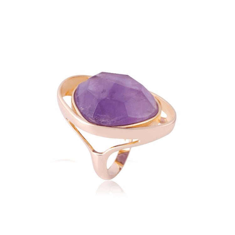 AMETHYST RING - GOLD PLATED