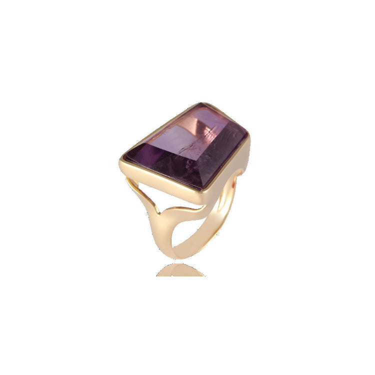 AMETHYST STONE RING - GOLD PLATED