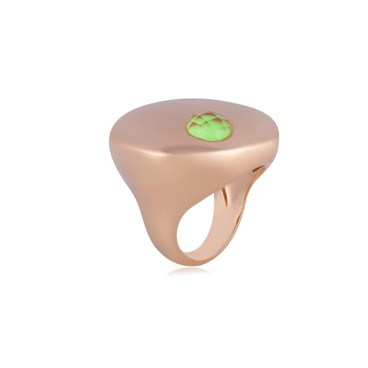 NEON GREEN CRYSTAL STONE RING - GOLD PLATED