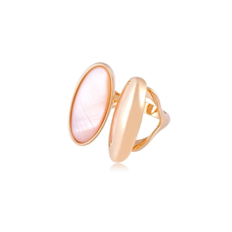 MOTHER OF PEARL STONE RING - GOLD PLATED