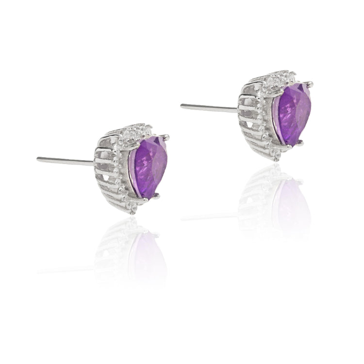 FUSION AMETHYST HEART ELIZABETH EARRING