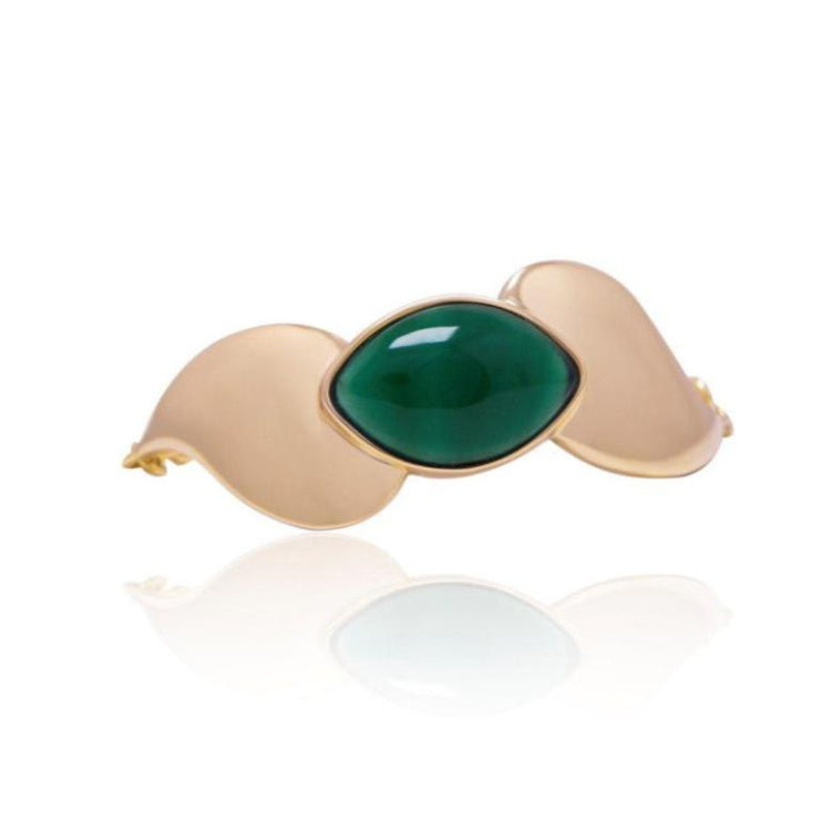 GREEN AGATE RIVERSIDE BRACELET | GOLD PLATED | NYFW | BRAINSTORM JEWELRY