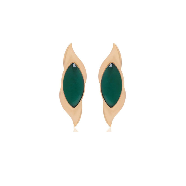 RIVERSIDE REFLECTION EARRING - GREEN AGATE