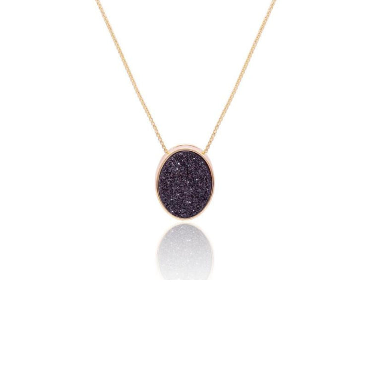 SOHO SOPHISTICATE NECKLACE - BLACK DRUSE