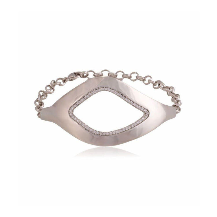 GRAND CENTRAL BRACELET - WHITE GOLD PLATED