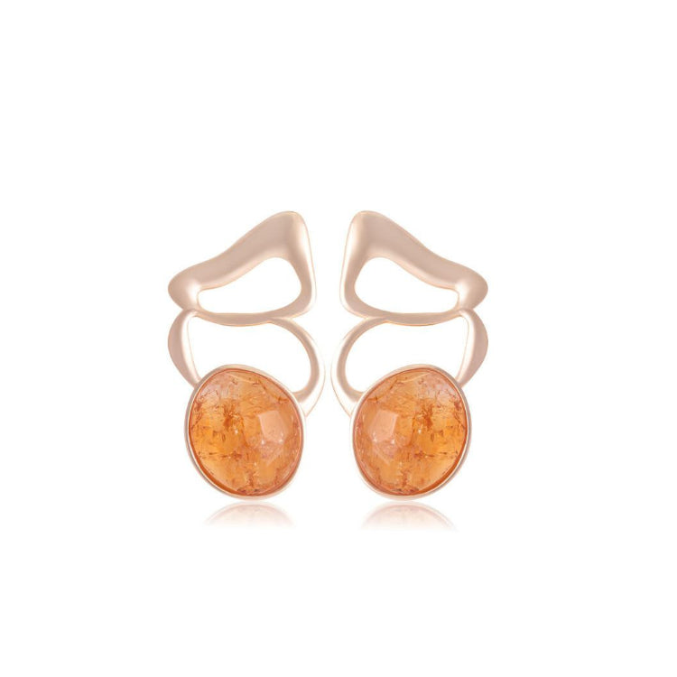 CITRINE EARRING CITY LIGHTS - BUNCH DESIGN - GOLD PLATED | NYFW | BRAINSTORM JEWELRY