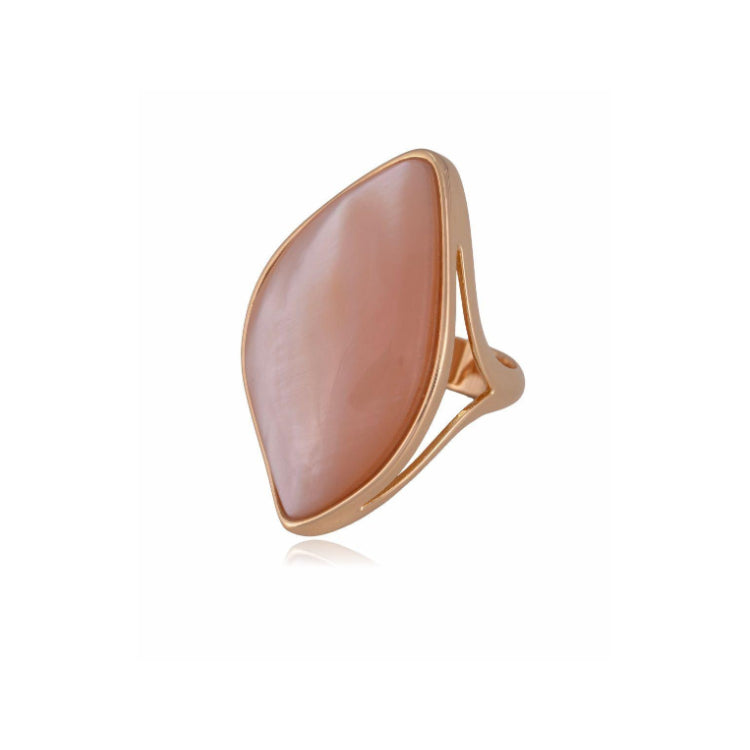 RING - GOLD PLATED - PINK MOTHER OF PEARL