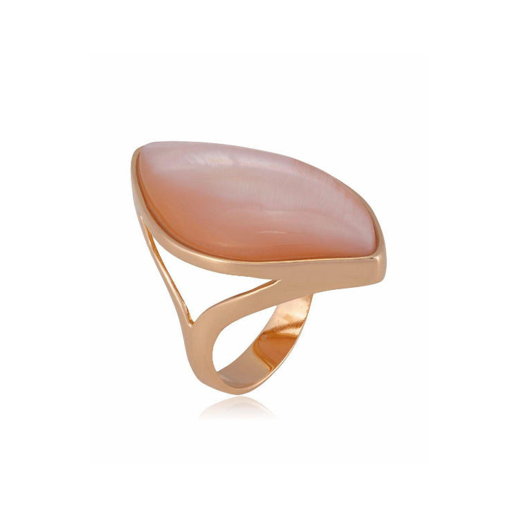 RING - GOLD PLATED - PINK MOTHER OF PEARL